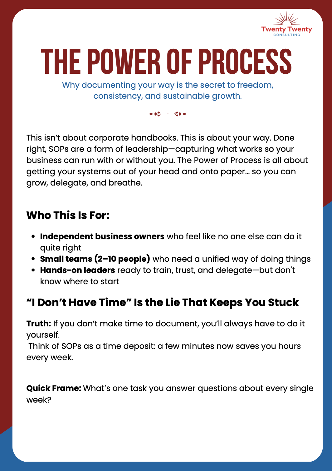 The SOP Kit: Document. Delegate. Scale.