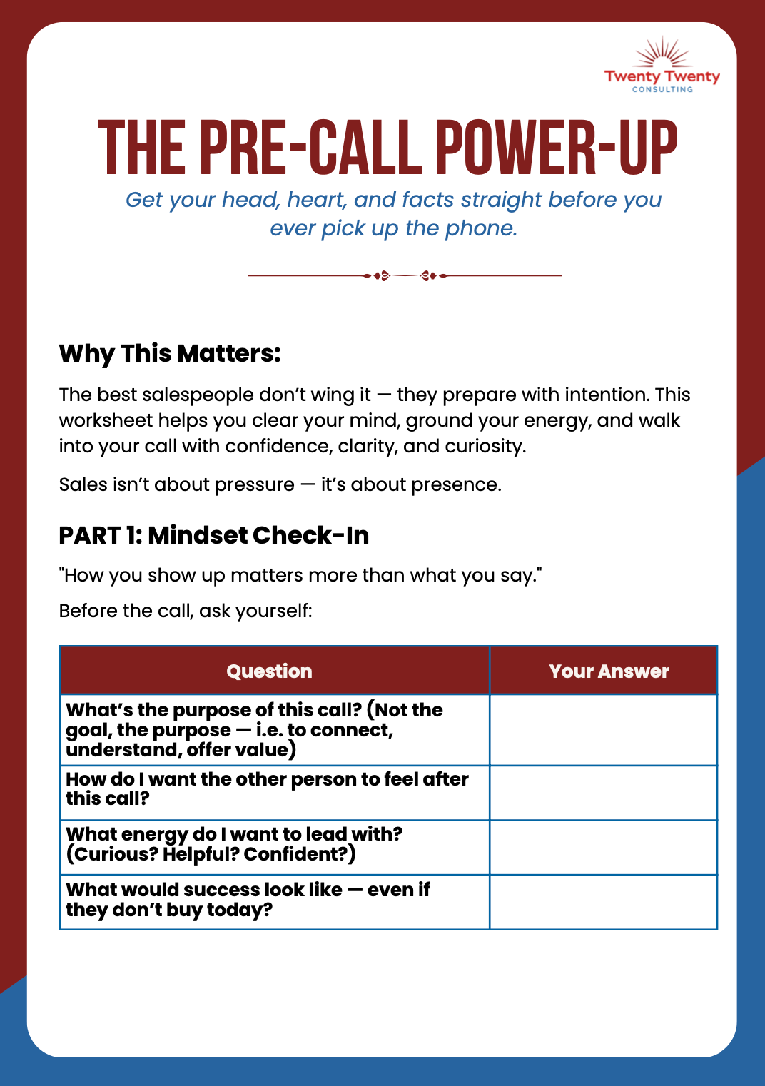 Sales Call Confidence Kit: Confident Conversations from Hello to Close.