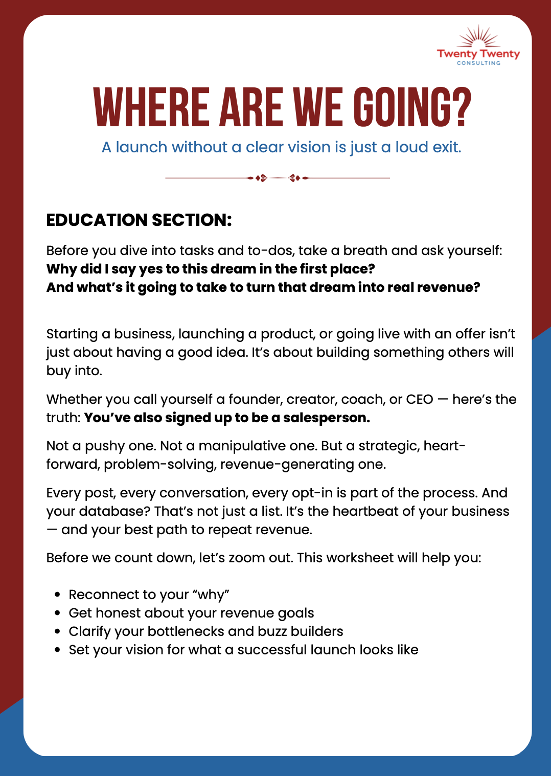 The Clear for Launch Kit: 30 Day Launch, from Vision to Revenue.